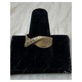 Size 9 -10k gold band with diamonds. Cut band