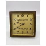 ( R10) Clock   Compliments Silver Slipper 5x5