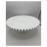 Vintage Fenton white hobnail and ruffled
