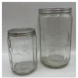 Vintage coffee and tea jars with lids