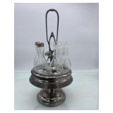 (R13) Antique Silver Plated  Cruet Condiment Set