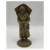 Heavy brass Lady figurine marked 1945 Belgique