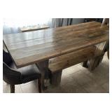 Large Custom built farm table with 2 matching