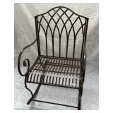 FL) Flat Iron Single Rocking Chair Dark Brown