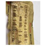 (RR1)  Assortment of  Bullets on cardboard some