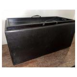 FL) Brown Faux Leather Cube Storage Ottoman with