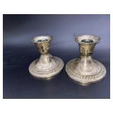 (R11). Sterling Silver Candle Holders