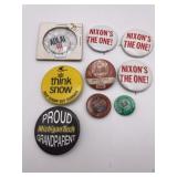R4) Vintage button pins three Nixon buttons  ADLAI
