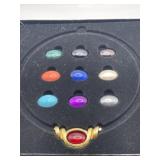 Interchangeable necklace pendant with 10 stones