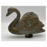 R9) Heavy vintage brass swan.
