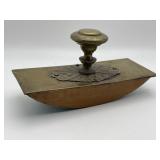 R9) Glass & Bronze Rocker Blotter