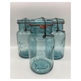 vintage Ideal Blue Ball Jars (3)