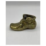 Very heavy Brass baby shoe match holder