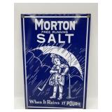 Morton Free Running Salt Porcelain Metal Sign