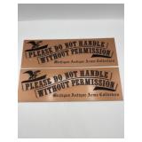 Michigan Antique Arms Dealer signs