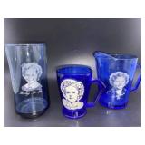 (R11) Shirley Temple Cobalt Blue small pitcher