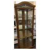 FL) Corner Curio Cabinet with glass shelves. Very