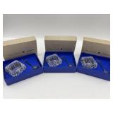 Westmorland salt dips with sterling silver spoons