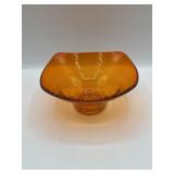 Footed orange square bowl