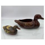 (R12)  Glass Duck Planter  11inches long and a