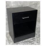 FL) Modern Black 1 Drawer Metal Handle Bedside