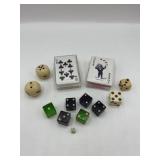 R2)Dice and mini cards - colored dice are believed