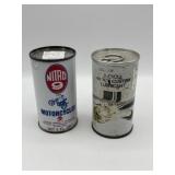 Small vintage motorcycle oil cans