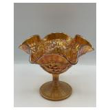 Vintage Carnival Glass Compote Marigold