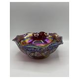 Imperial sunset ruby carnival glass bowl. Very