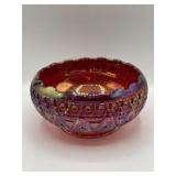 Vintage Rare Imperial Carnival Glass Red Rose