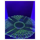 Vintage uranium glass art deco Serving tray