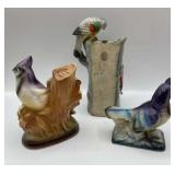 Vintage chalkware bird figurines
