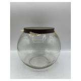 Vintage lidded glass bowl
