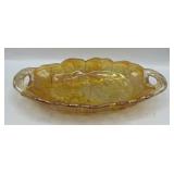 Vintage Marigold carnival glass 9 1/2in X 5in