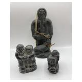 Eskimo Inuit Art Seal Hunter Sculpture By Wolf