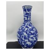 (R14)  Ceramic Butterflies  Vase 17 inches tall
