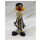 (R14)   Murano Glass Clown Multi Color 7 inches