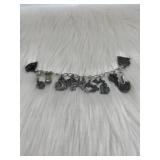 Charm bracelet with sterling silver charms