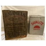 (R20) Wooden box no top Enamels Undercoats