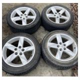 Aluminum wheels with tires- good tread, came off