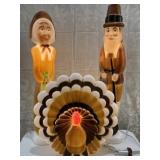 FL) VINTAGE THANKSGIVING PILGRIM BLOW MOLDS with