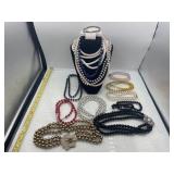 R2Large assortment of costume Pearl jewelry pieces