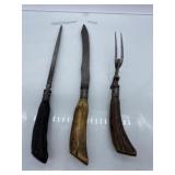 (R16). Vintage Curving Set with Antler Hanfles