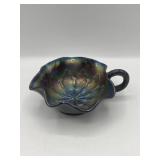 Dugan/Diamond Carnival Glass Leaf Rays Nappy,