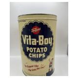 Vintage Vita-Boy potato chip can
