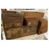 (R19) Assortment of wooden boxes some with tos