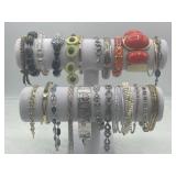 R2)Assortment of 24 stylish bracelets of all sizes