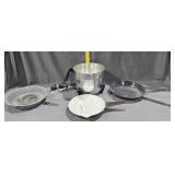 Enamel Pan with Pouring Spout, Graniteware