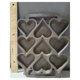 Cast Iron heart cookie/muffin mold John Wright