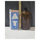 Vtg 13.5" Amber Apothecary Bottle, Sylvania